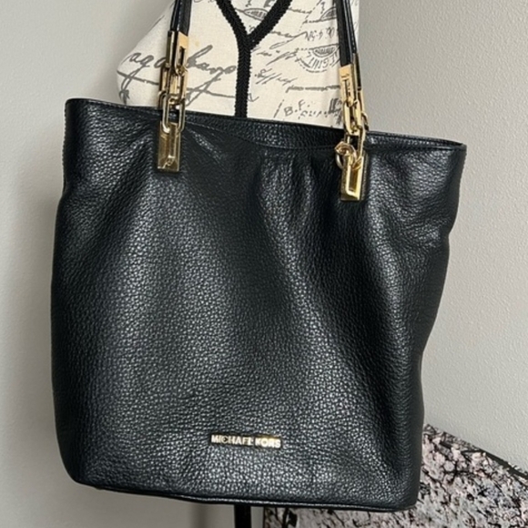 Michael Kors Black Leather Tote Bag - Picture 2 of 5